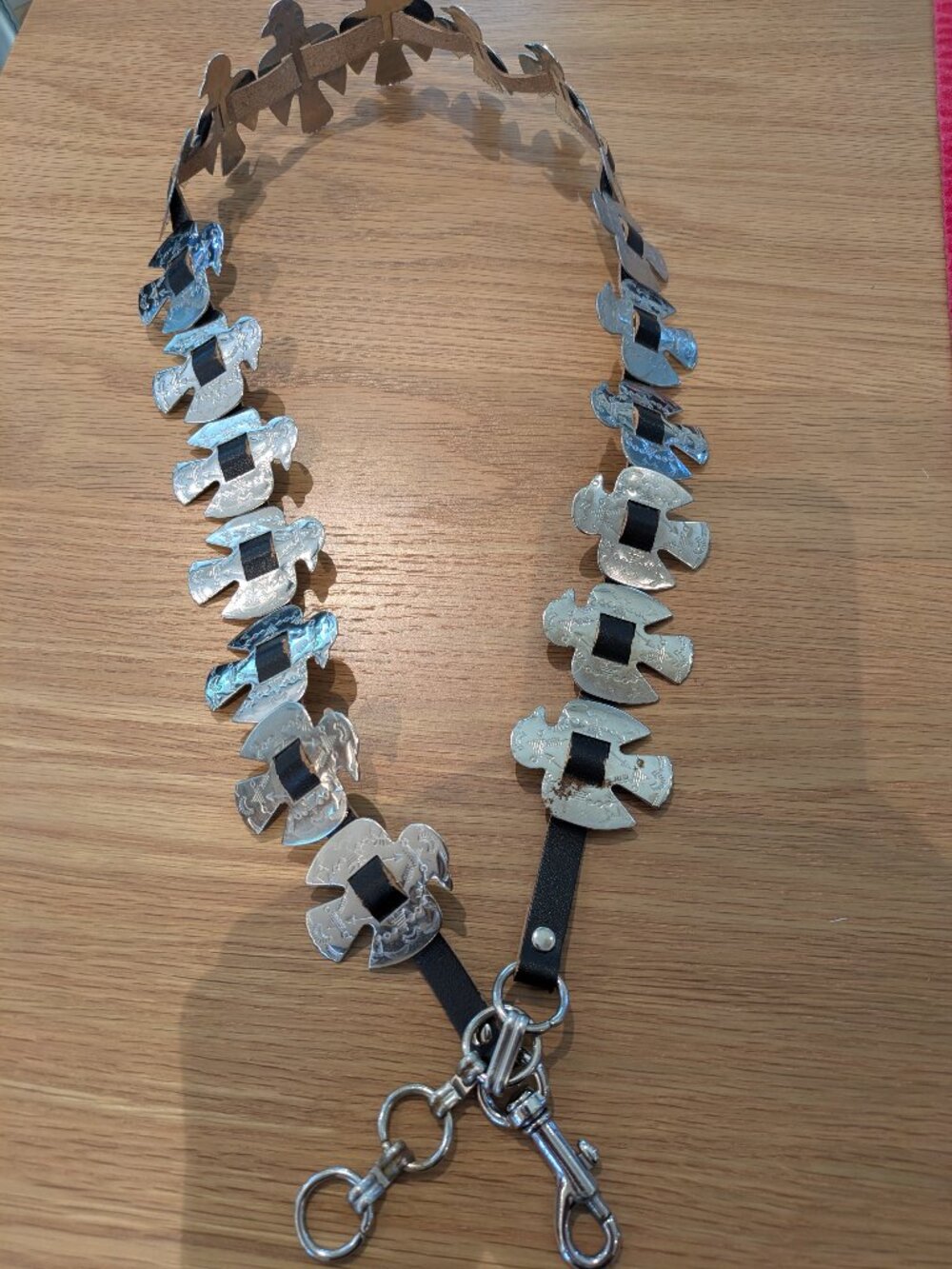 Vintage Thunderbird Concho Style Belt Silver Tone Fred Harvey Style Southwestern